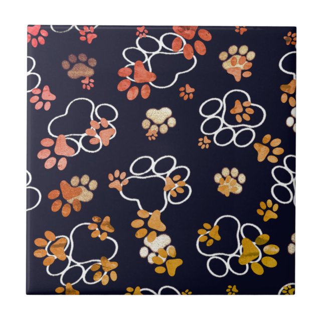 Hund Tassar Eggshell Brown Black Kakelplatta (Framsidan)