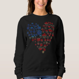 Hund Tassar Heart American Flagga T Shirt