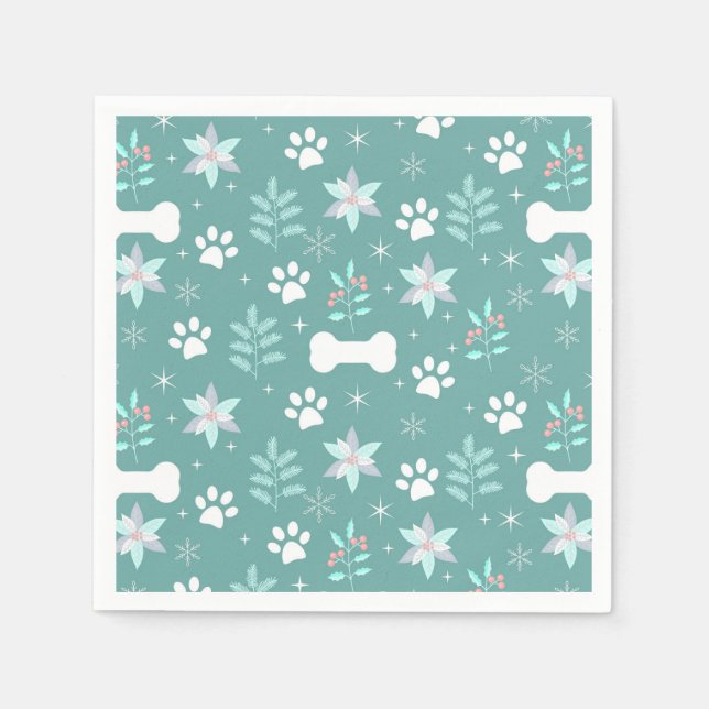 Hund Tassar och Helgdag Bones Mönster Pappersservett (Framsidan)