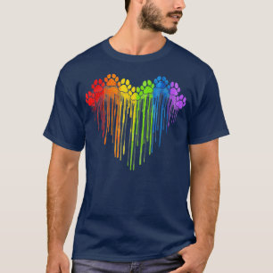 Hund Tassar Rainbow Heart Hund älskare Gay pride H T Shirt