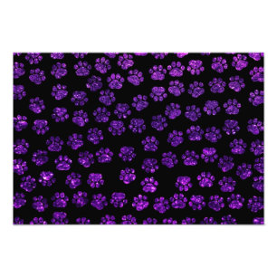 Hund, Tassar, Tass-avtryck, Glitter - Lila Black Fototryck