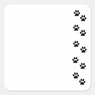 Hund Tassar, Traces, Tass-print - White Black Fyrkantigt Klistermärke