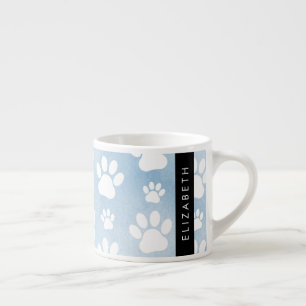 Hund, Tassar, vit Tassar, blå vattenfärger, ditt n Espressomugg