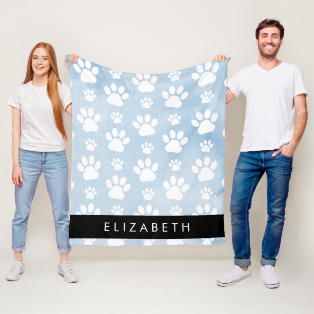 Hund, Tassar, vit Tassar, blå vattenfärger, ditt n Fleecefilt (På plats)