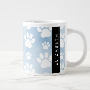 Hund, Tassar, vit Tassar, blå vattenfärger, ditt n Jumbo Mugg