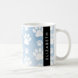Hund, Tassar, vit Tassar, blå vattenfärger, ditt n Kaffemugg