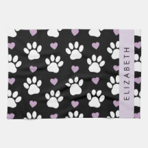 Hund Tassar, Vit Tassar, Lilac Hearts, ditt namn