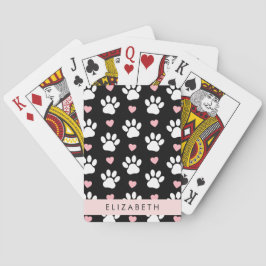 Hund Tassar, Vit Tassar, Rosa Hjärter, Ditt namn Casinokort
