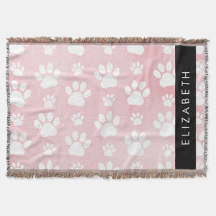 Hund Tassar, vit Tassar, Rosa vattenfärger, ditt n Filt
