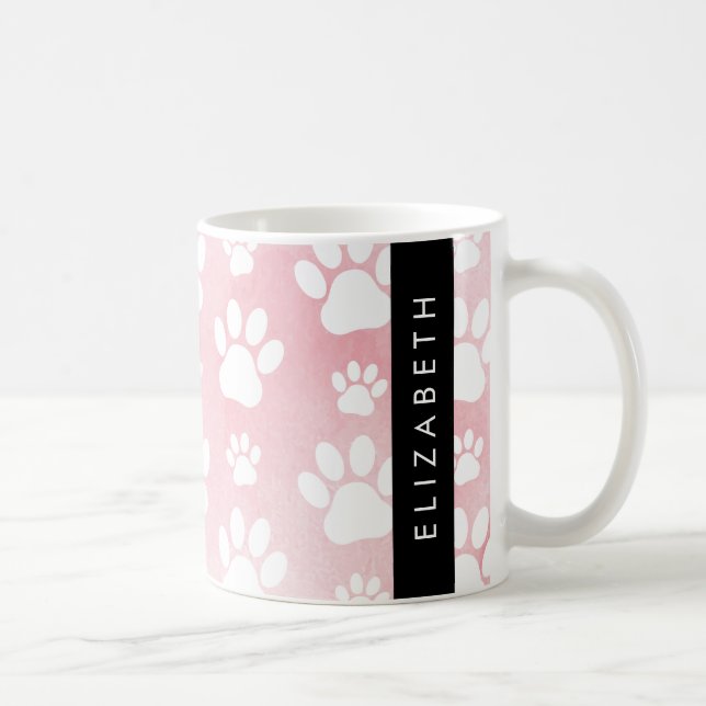 Hund Tassar, vit Tassar, Rosa vattenfärger, ditt n Kaffemugg (Höger)