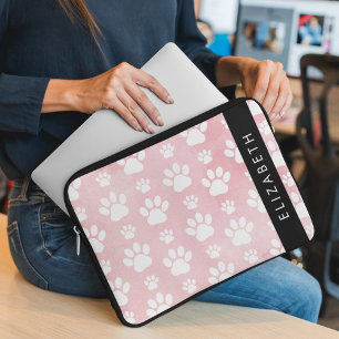 Hund Tassar, vit Tassar, Rosa vattenfärger, ditt n Laptop Fodral