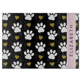 Hund, Tassar, Vita Tassar, Guld Hearts, Ditt namn