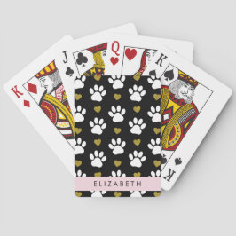 Hund, Tassar, Vita Tassar, Guld Hearts, Ditt namn Casinokort