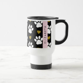 Hund, Tassar, Vita Tassar, Guld Hearts, Ditt namn Resemugg