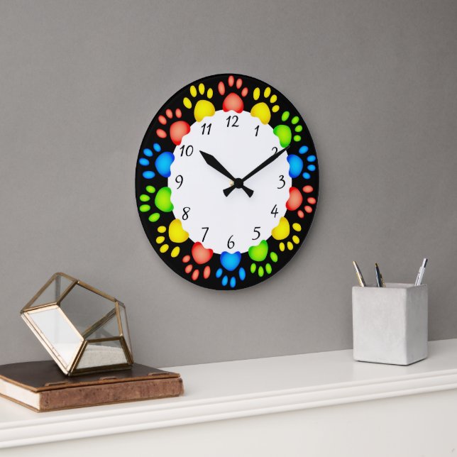 Hund tassar Wall Clock Stor Klocka (Kontor)