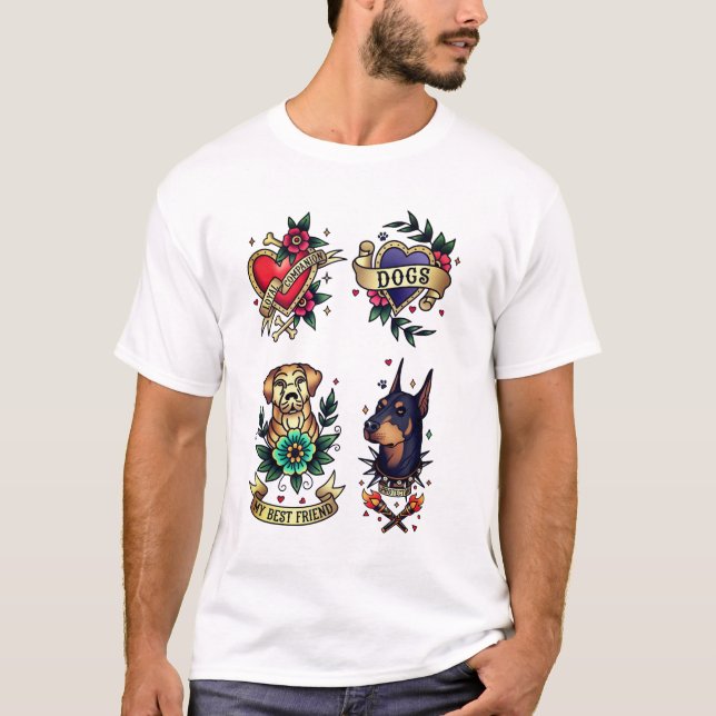 Hund Tatto Stil Loyal Assion Tee (Framsida)