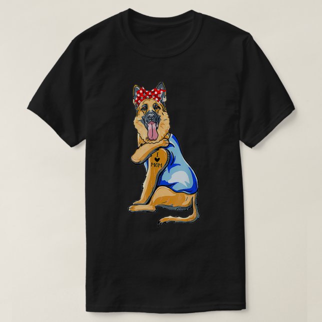 Hund Tattoo I Kärlek Mamma T Shirt (Design framsida)