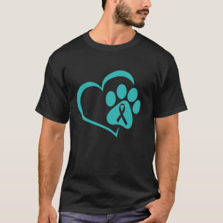 Hund Teal Ribbon Cervical Cancer Awareness Cute T Shirt