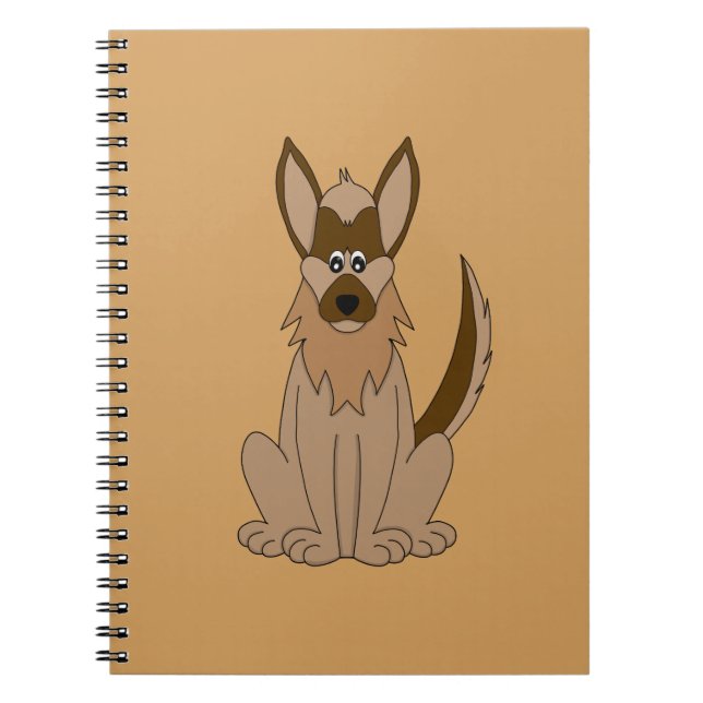 Hund Tecknad Fantastisk German Shepherd Anteckningsbok (Framsidan)