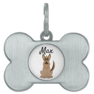 Hund Tecknad Fantastisk German Shepherd ID-bricka Husdjur