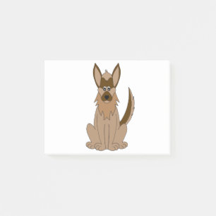 Hund Tecknad Fantastisk German Shepherd Post-it Block