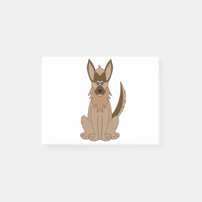 Hund Tecknad Fantastisk German Shepherd Post-it Block (Framsida)