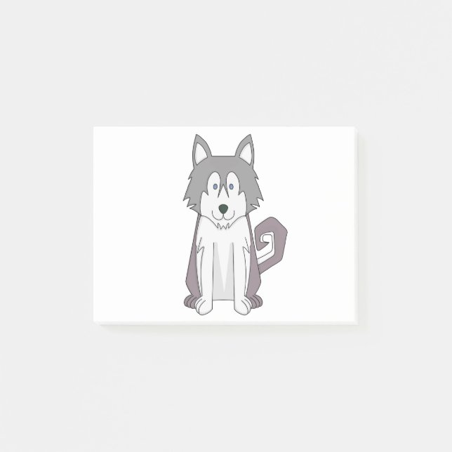 Hund Tecknad Fantastisk Siberian husky Post-it Block (Framsida)