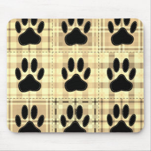 Hund Tecknad Mönster Quilt i Sepia Mouse Pad Musmatta