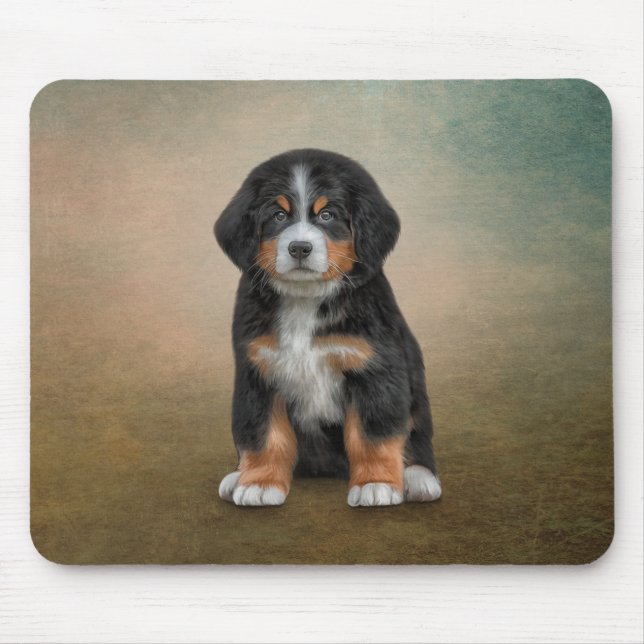 Hund Teckning puppy Bernese Mountain Musmatta (Framsidan)