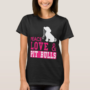 Hund Tees-Peach Kärlek Amp Pit Bulls T Shirt