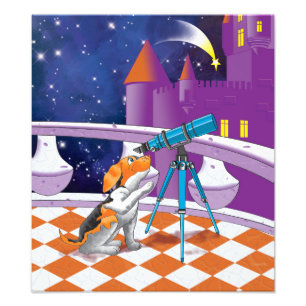 hund telescope fototryck