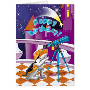 hund telescope hälsningskort