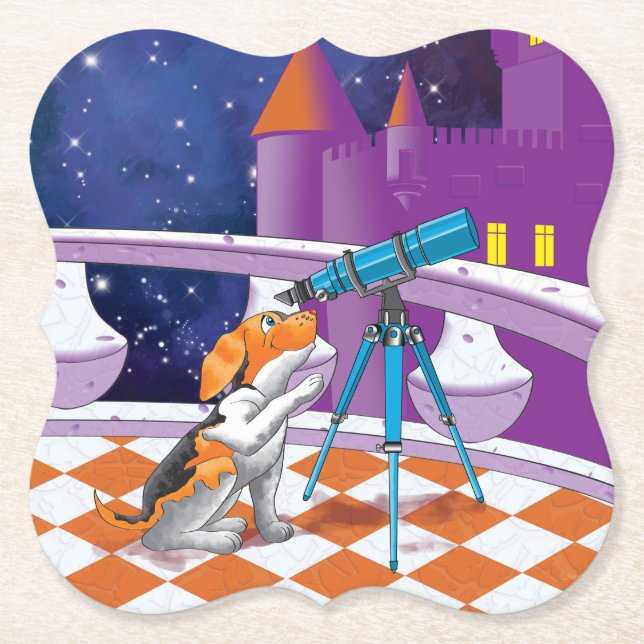 hund telescope underlägg papper (Framsida)