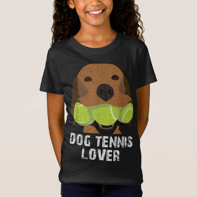 Hund tennis älskare tennis bollar t shirt (Framsida)