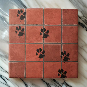 Hund Terracotta Tass Tracks Kakelplatta