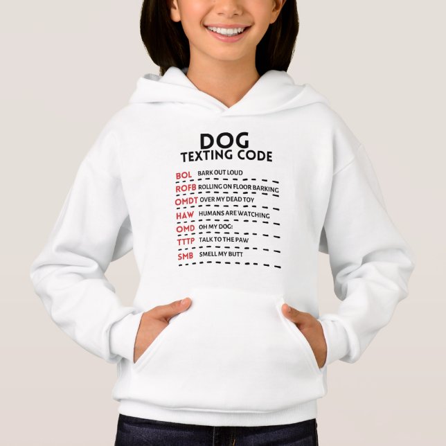 Hund Textering av hemlig kod T Shirt (Framsida)