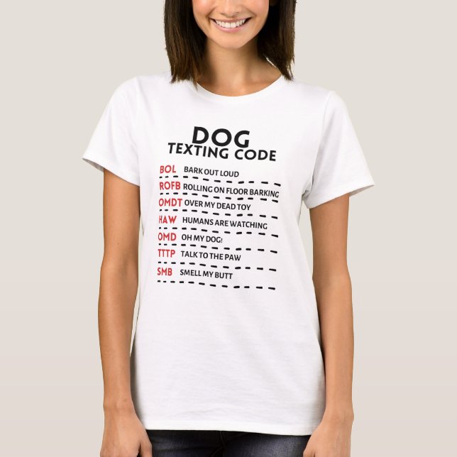 Hund texttecken t shirt (Framsida)
