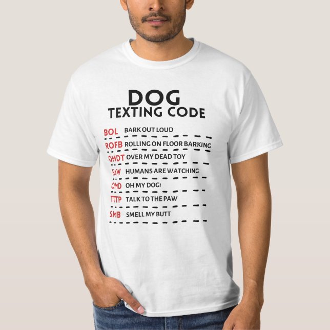 Hund texttecken t shirt (Framsida)