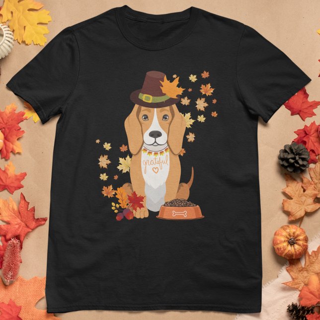 Hund, Thanksgiving T Shirt (Thanksgiving Dog Themed T-Shirt)