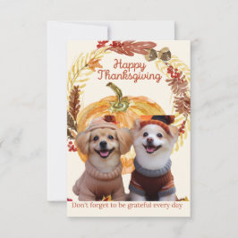 Hund Thanksgiving/tackkort Tack Kort