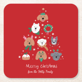 Hund Thated Red jul Underlägg Papper Kvadrat