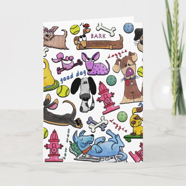 Hund Thed Collage Kort (Framsida)