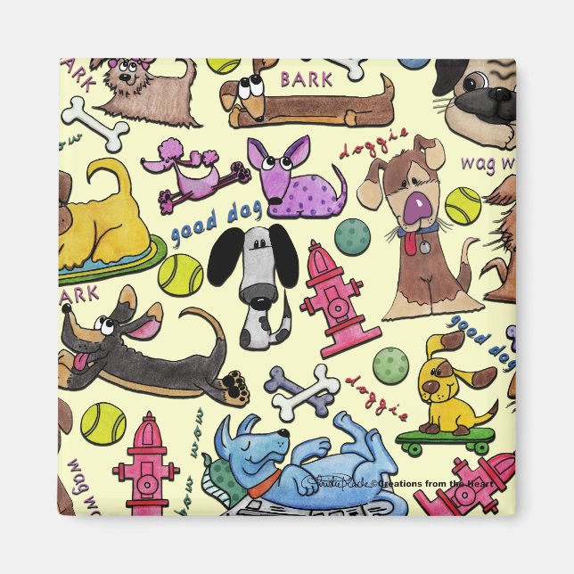 Hund Thed Collage Magnet (Framsidan)