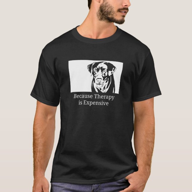 Hund Therapy Inspired Chocolate Lab Related Labrad T Shirt (Framsida)