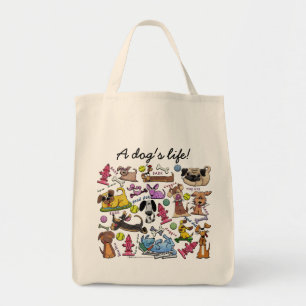 Hund Thned Collage Tote Bag Tygkasse