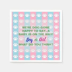 Hund Thned Gender Reveal Party Pappersservett