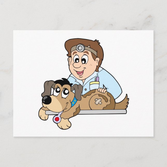 Hund till veterinär vykort (Framsida)