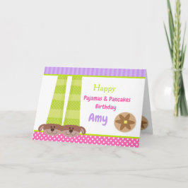 Hund Tofflor Pajamas & Pancakes Födelsedagsfest Kort