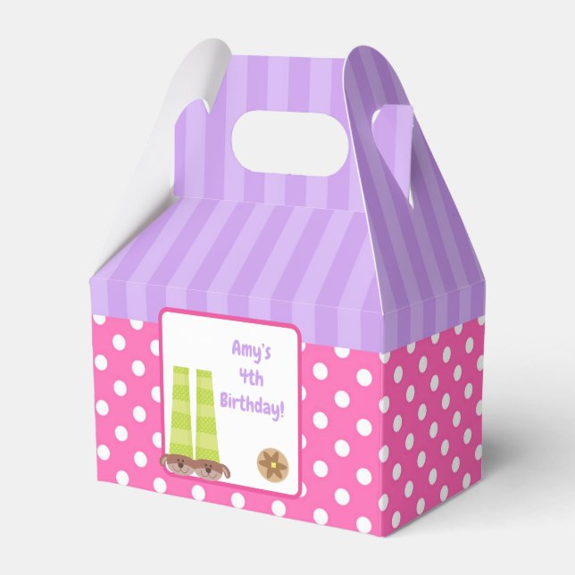 Hund Tofflor Pajamas & Pancakes Födelsedagsfest Presentaskar (Framsidan Sidan)