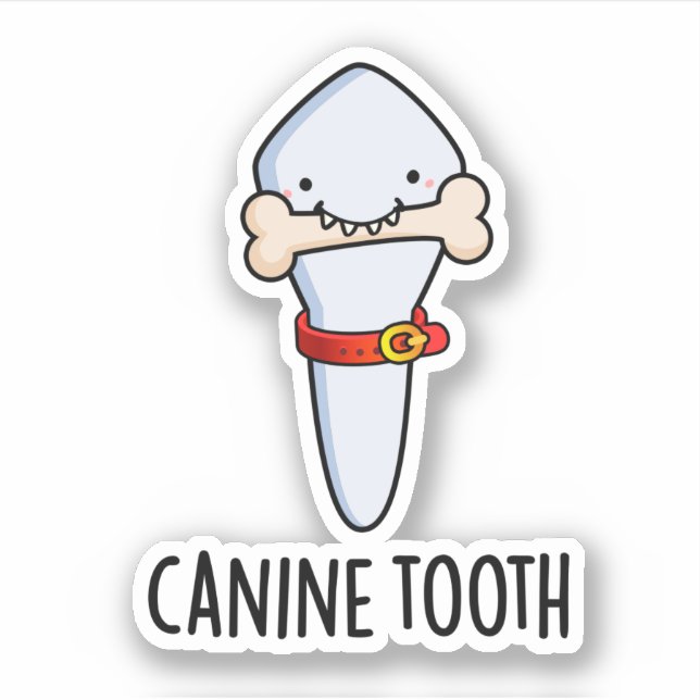 Hund Tooth Funny Dental Pun Klistermärken (Framsida)